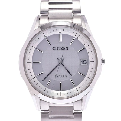 Pre-owned Citizen Silver Titanium Exceed Eco-drive H110-t020011 Men's Wristwatch 37mm