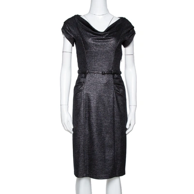 Pre-owned Diane Von Furstenberg Black Lurex Wool Blend Ellen Marie Dress S