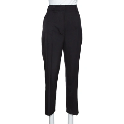 Pre-owned Prada Black Synthetic High Waisted Straight Leg Trousers S
