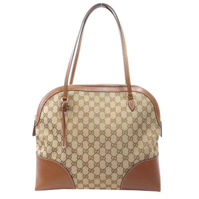 Pre-owned Gucci Brown Gg Canvas And Leather Bree Bag