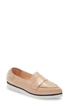 Agl Attilio Giusti Leombruni Micro Leopard Print Pointed Toe Loafer In Nude Glammy