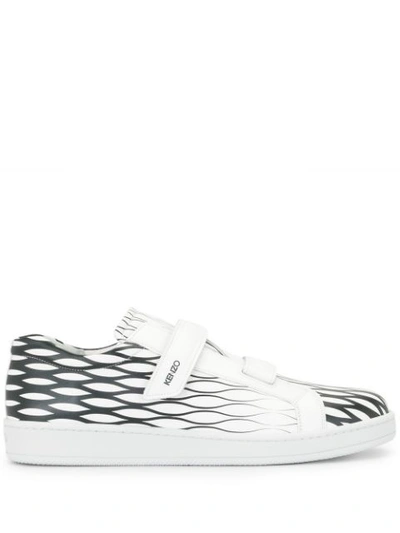 Kenzo Tennix Touch-strap Sneakers In White