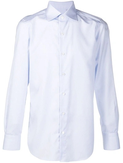 Finamore 1925 Napoli Plain Button Shirt In Blue