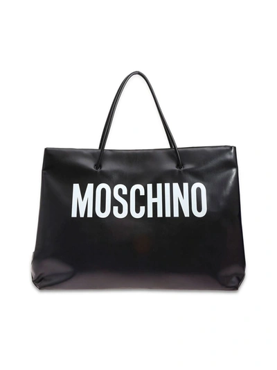 Moschino Logo Macro Shopper In Black
