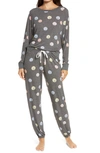 Honeydew Intimates Star Seeker Brushed Jersey Pajamas In Charcoal Smiles