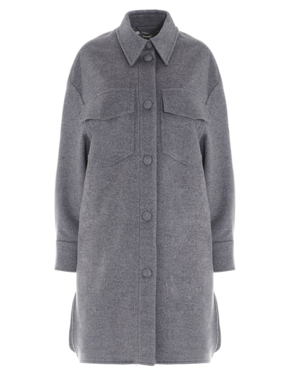 Stella Mccartney Kerry Oversize Wool Utility Coat In Grey