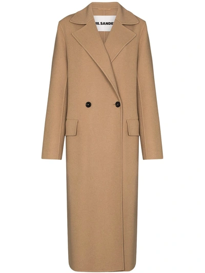 Jil Sander Brown Newman Double-breasted Cashmere Coat
