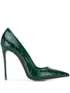 Le Silla Eva Crocodile-effect Leather Pumps In Green