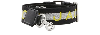 Marc Jacobs The Thin Webbing Strap In Silver Multi Silver