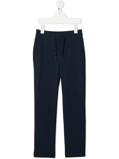 Hugo Boss Kids' Drawstring Straight-leg Trousers In Blue