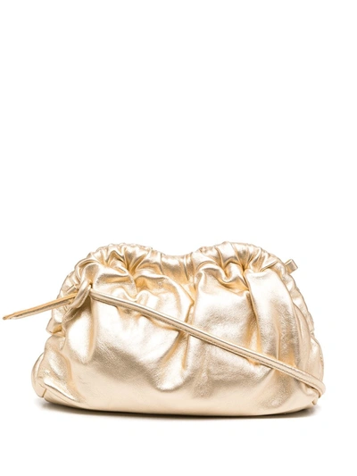 Mansur Gavriel Mini Cloud Metallic Leather Clutch In Gold