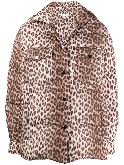 P.a.r.o.s.h Animal Print Down Jacket In Beige In Neutrals