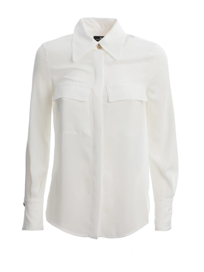 Elisabetta Franchi White Shirt With Padded Straps In Cream