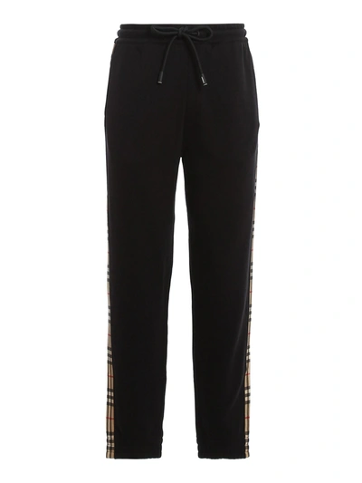 Burberry Checkford Tracksuit Bottoms In Black