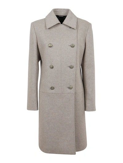 Givenchy Grey Coat In Mélange Wool In Light Grey