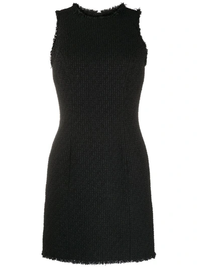 Balmain Tweed Sleeveless Dress In Black