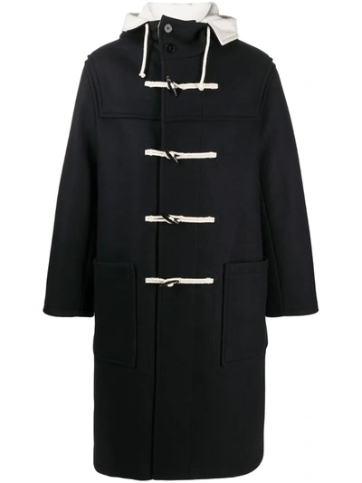 Jil Sander Blue Duffle Coat With Hood