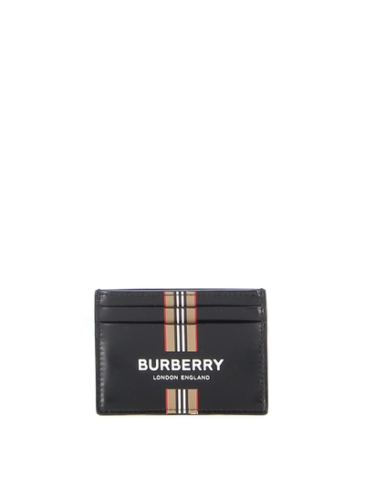 Burberry Logo Print Coated Canvas Card Holder In Black