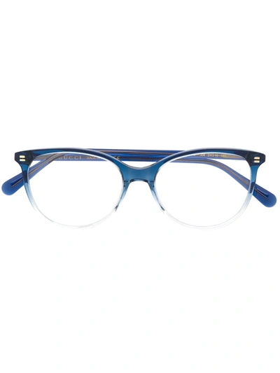 Gucci Two-tone Acetate Oval Optical Glasses In 8