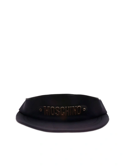 Moschino Macro Visor Hat Belt Bag In Black