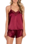 In Bloom By Jonquil Grace Short Satin Pajamas In Fig Wine
