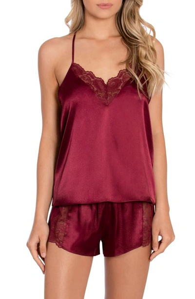 In Bloom By Jonquil Grace Short Satin Pajamas In Fig Wine