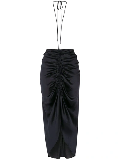 Dion Lee Gathered Tie Midi Skirt In Blue