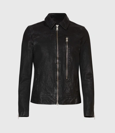 Allsaints Swithin Leather Jacket In Black