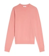 Sandro Cashmere Double-thread Crewneck Sweater In Peach Pink