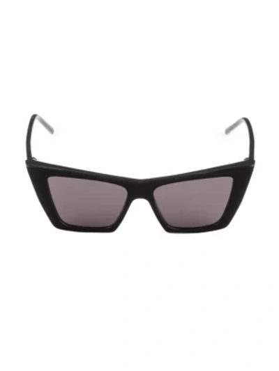 Saint Laurent Women's Cat Eye Sunglasses, 54mm In Shiny Black