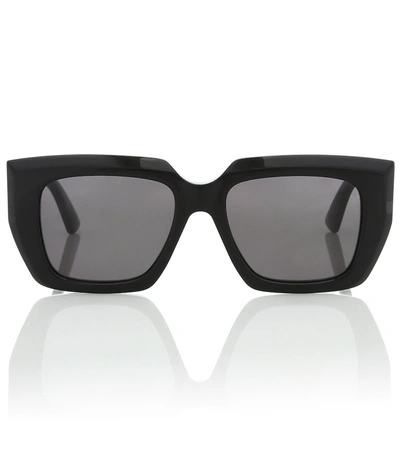 Bottega Veneta Black Square Sunglasses In Black Black Grey