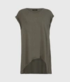 Allsaints Sanza Oversized T-shirt In Khaki-green