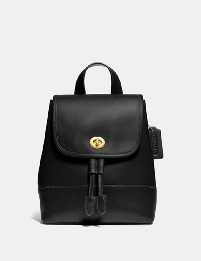 Coach Turnlock Backpack In Brass/black