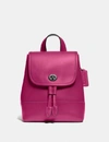 Coach Turnlock Backpack In Pewter/cerise