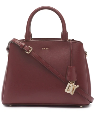 Dkny Leather Paige Medium Satchel In Sand