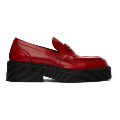 Marni Platform Loafers In 00r46 Red