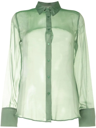 Georgia Alice Chiffon Slim Shirt In Green | ModeSens