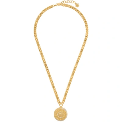 Versace Gold Cuban Link Medusa Necklace In Dco0h Gold