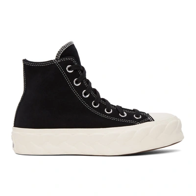 Converse Black Suede Cable Chuck Lift High Sneakers In Black/egret