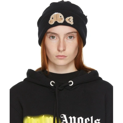 Palm Angels Bear Beanie In Black/brown