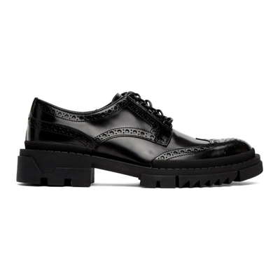 Versace Black Leather Brogues In D41 Black