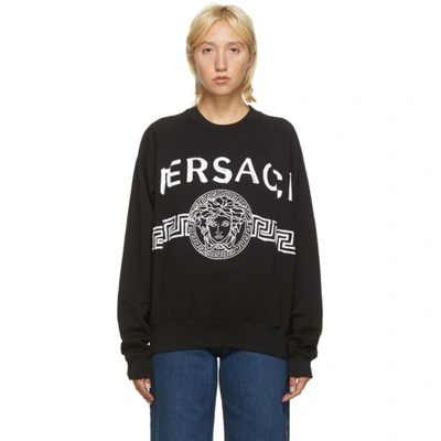 Versace Black Vintage Medusa College Sweatshirt In A1008 Black
