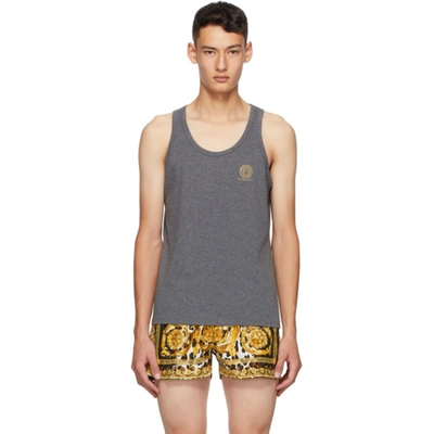 Versace Grey Medusa Tank Top In A1738 Grey