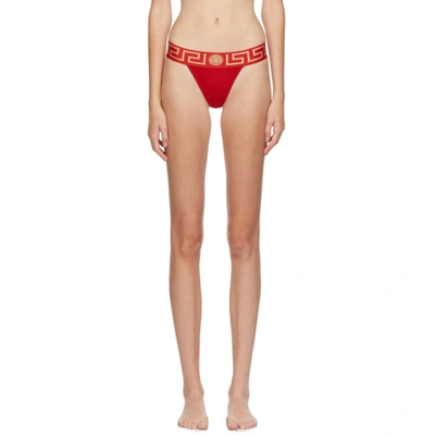 Versace Underwear Red Medusa Thong In A1203 Rosso