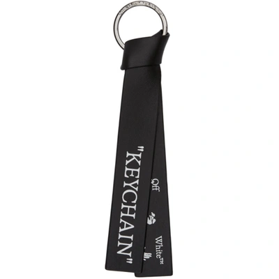 Off-white Black Quotes Keychain In 1001 Blkwhi
