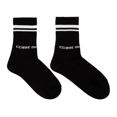 Comme Des Garçons Black Logo Socks In 1 Black