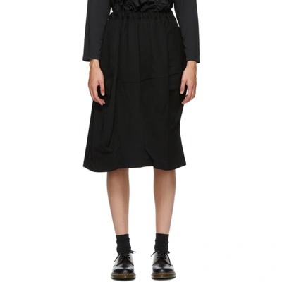 Comme Des Garçons Comme Des Garçons Black Wool Midi Skirt In 1 Black