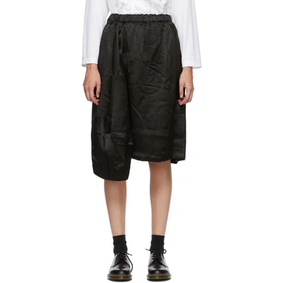 Comme Des Garçons Comme Des Garçons Black Silk Satin Midi Skirt In 1 Black