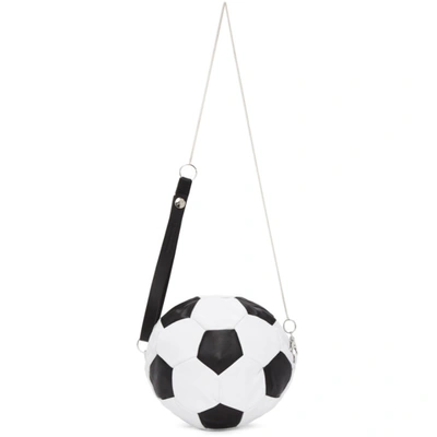 Bless Ssense Exclusive Black And White Soccer Ball Shoulder Bag In White/black