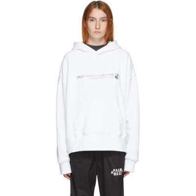 Palm Angels White Palm Airlines Kimono Hoodie